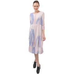 Marble Stains  Ruffle End Midi Chiffon Dress by Sobalvarro