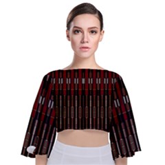 Mechanics Tie Back Butterfly Sleeve Chiffon Top