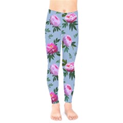 Delicate Peonies Kids  Leggings by SychEva