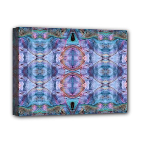 Pebbles Cropped Repeats Deluxe Canvas 16  X 12  (stretched)  by kaleidomarblingart