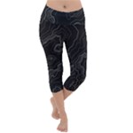 Topography map Lightweight Velour Capri Yoga Leggings