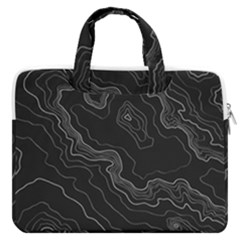 Black Topography Macbook Pro Double Pocket Laptop Bag by goljakoff