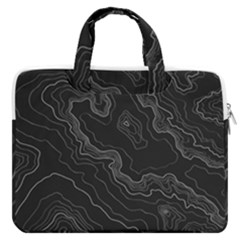 Black Topography Macbook Pro Double Pocket Laptop Bag (large) by goljakoff