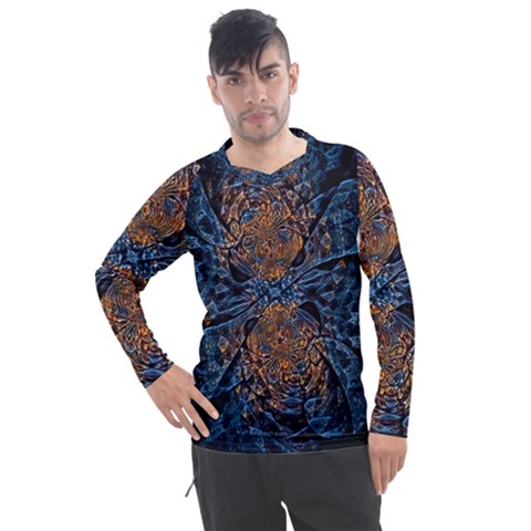 Fractal Galaxy Men s Pique Long Sleeve Tee by MRNStudios