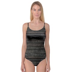 Wooden Linear Geometric Design Camisole Leotard  by dflcprintsclothing