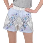 Minimal Silver Blue Marble Bouquet A Ripstop Shorts