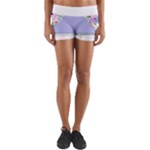 Minimal Purble Floral Marble A Yoga Shorts