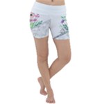 Minimal Silver Floral Marble A Lightweight Velour Yoga Shorts