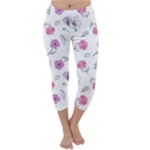 Flowers In One Line Capri Winter Leggings 