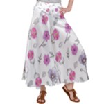 Flowers In One Line Satin Palazzo Pants