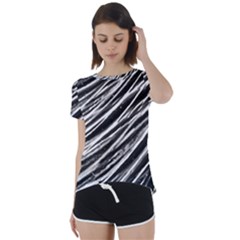 Galaxy Motion Black And White Print Short Sleeve Foldover Tee by dflcprintsclothing