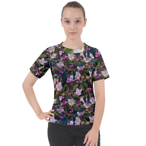Apple Blossom  Women s Sport Raglan Tee by SychEva