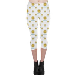 Uruguay Symbol Motif Pattern Capri Leggings  by dflcprintsclothing