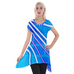 Pop Art Neon Wall Short Sleeve Side Drop Tunic by essentialimage365