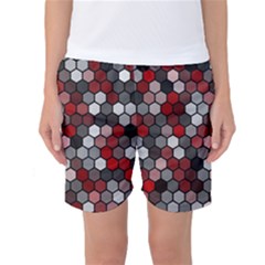 Hexagonal Blocks Pattern, Mixed Colors Women s Basketball Shorts by Casemiro
