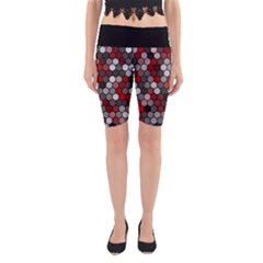 Hexagonal Blocks Pattern, Mixed Colors Yoga Cropped Leggings by Casemiro