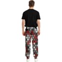 Hexagonal blocks pattern, mixed colors Men s Elastic Waist Pants View2