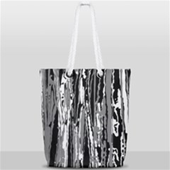 Black And White Abstract Linear Print Full Print Rope Handle Tote (small) by dflcprintsclothing