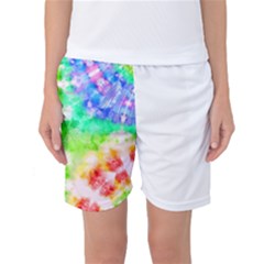 Tie Die Look Rainbow Pattern Women s Basketball Shorts by myblueskye777