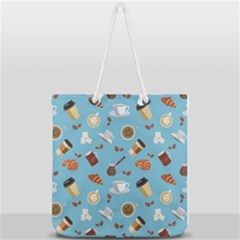 Coffee Time Full Print Rope Handle Tote (large) by SychEva