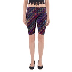 Dark Multicolored Mosaic Pattern Yoga Cropped Leggings by dflcprintsclothing