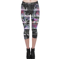 Techno Bouquet Capri Leggings  by MRNStudios