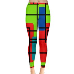 Colorful Rectangle Boxes Inside Out Leggings