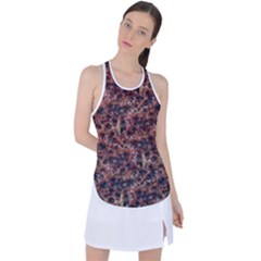 Warm Abstract Surface Print Racer Back Mesh Tank Top by dflcprintsclothing
