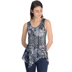 Grey And White Grunge Camouflage Abstract Print Sleeveless Tunic by dflcprintsclothing