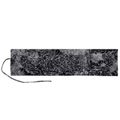 Grey And White Grunge Camouflage Abstract Print Roll Up Canvas Pencil Holder (l) by dflcprintsclothing