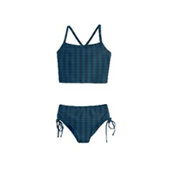 Teal Stripes Girls  Tankini Swimsuit by JustJoArt