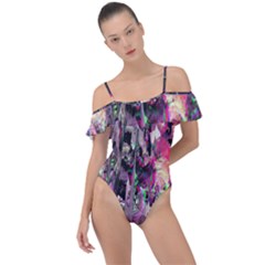 Combat Drops Frill Detail One Piece Swimsuit by MRNStudios