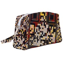 Root Humanity Bar And Qr Code Flash Orange And Purple Wristlet Pouch Bag (large) by WetdryvacsLair
