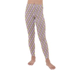 Soft Pattern Rose Kids  Lightweight Velour Leggings by PatternFactory
