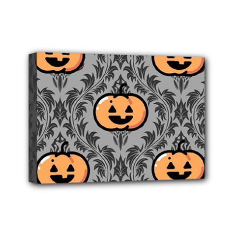 Pumpkin Pattern Mini Canvas 7  X 5  (stretched) by NerdySparkleGoth