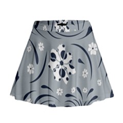 Folk Flowers Pattern Floral Surface Mini Flare Skirt by Eskimos