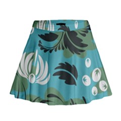 Folk Flowers Pattern Floral Surface Mini Flare Skirt by Eskimos