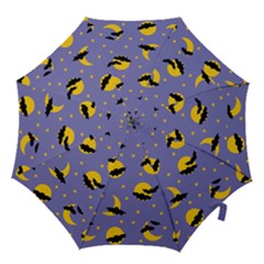 Bats With Yellow Moon Hook Handle Umbrellas (large) by SychEva