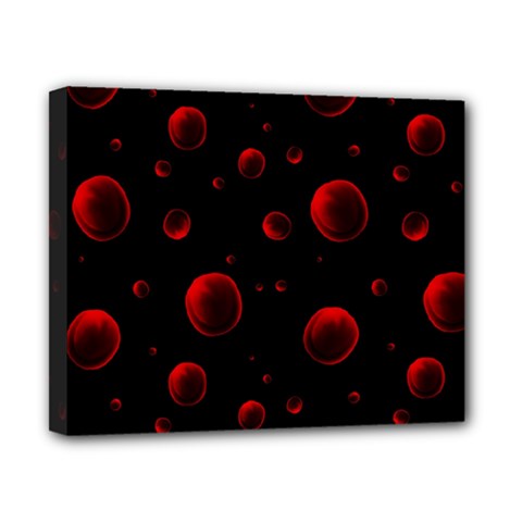 Red Drops On Black Canvas 10  X 8  (stretched) by SychEva