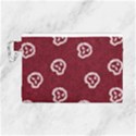 White Skulls On Red Shiny Background Canvas Cosmetic Bag (Large) View1