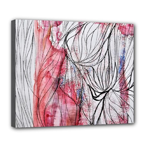 Flow Lines Deluxe Canvas 24  X 20  (stretched) by kaleidomarblingart