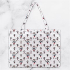 Sketchy Style Scarecrow Drawing Motif Pattern Zipper Medium Tote Bag by dflcprintsclothing
