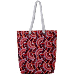 Digital Waves Full Print Rope Handle Tote (small)