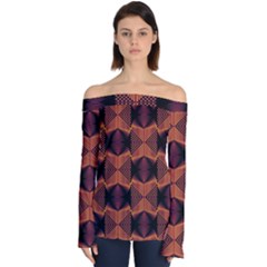 Digital Diamonds Off Shoulder Long Sleeve Top by Sparkle