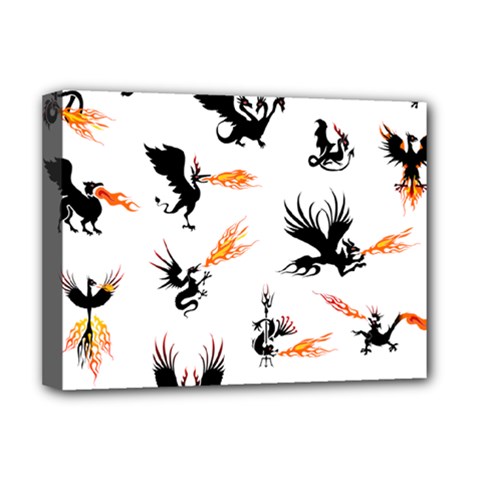 Dragon-phoenix-fire-bird-ancient Deluxe Canvas 16  X 12  (stretched) 