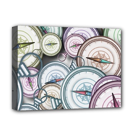 Compass-direction-north-south-east Deluxe Canvas 16  X 12  (stretched)  by Sudhe