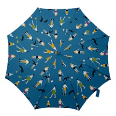 Girls Walk With Their Dogs Hook Handle Umbrellas (large) by SychEva