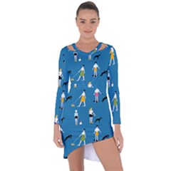 Girls Walk With Their Dogs Asymmetric Cut-out Shift Dress by SychEva