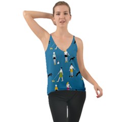 Girls Walk With Their Dogs Chiffon Cami by SychEva