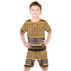 Radio-old-tube-radio-nostalgia Kids  Tee And Shorts Set by Sudhe